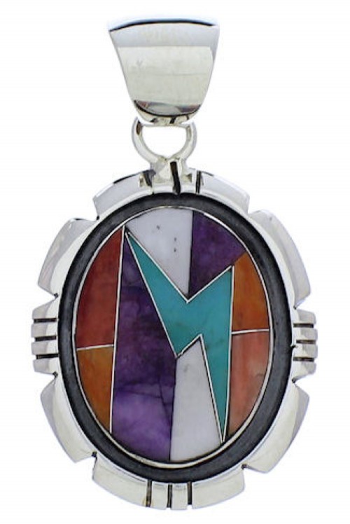 Sterling Silver Southwestern Jewelry Multicolor Pendant PX30451