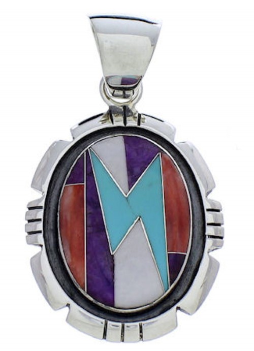 Southwestern Multicolor Silver Jewelry Pendant PX30457