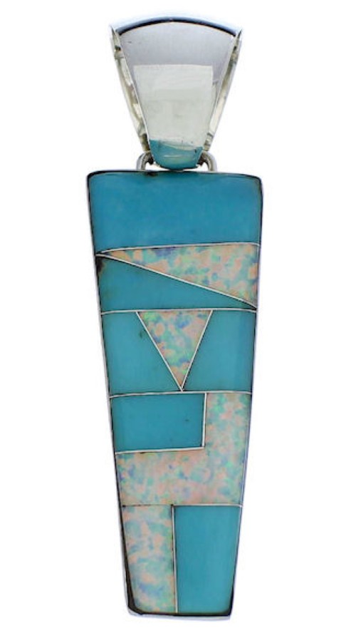 Turquoise Inlay And Opal Jewelry Pendant PX30480