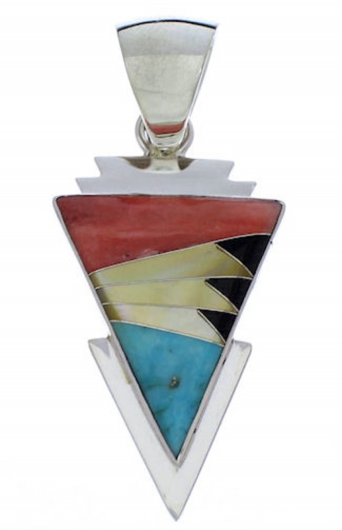 Multicolor Southwest And Sterling Silver Jewelry Pendant PX30543