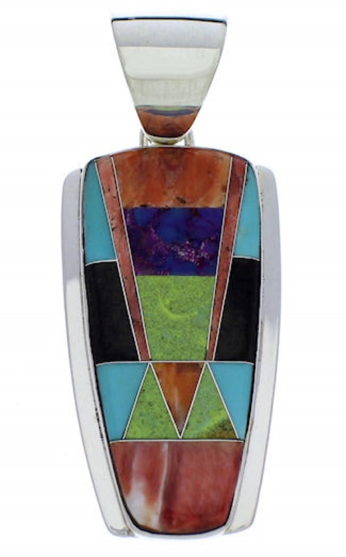 Multicolor Inlay Southwestern Jewelry Pendant PX30573