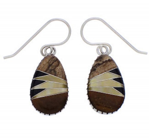 Tiger Eye And Multicolor Inlay Southwest Earrings EX32359