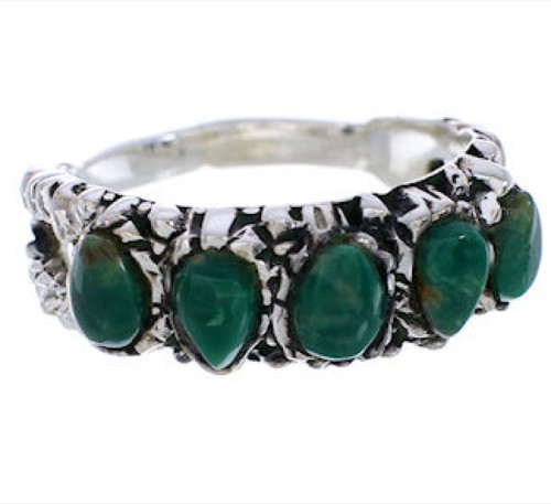 Authentic Sterling Silver Southwest Turquoise Ring Size 5-1/2 WX34742