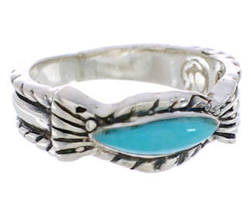 Turquoise Authentic Sterling Silver Jewelry Ring Size 8-3/4 WX34959