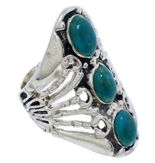 Turquoise Authentic Sterling Silver Ring Size 6-1/4 UX32698