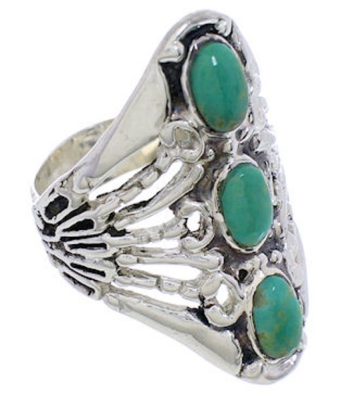 Genuine Sterling Silver And Turquoise Ring Size 4-1/4 UX32704