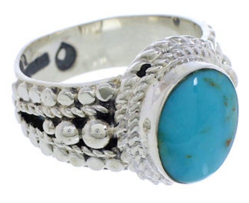 Southwestern Silver And Turquoise Jewelry Ring Size 6-1/2 TX38836