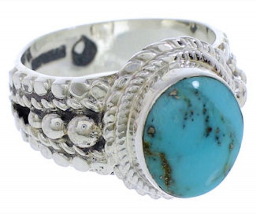 Southwestern Sterling Silver Turquoise Jewelry Ring Size 4-1/2 TX38848