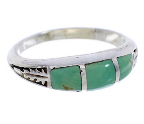 Silver And Turquoise Inlay Southwest Ring Size 6-1/4 UX35205