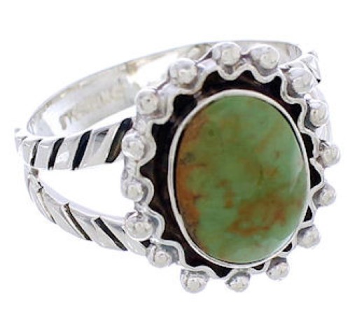 Authentic Sterling Silver Turquoise Jewelry Ring Size 8-1/4 YX35425