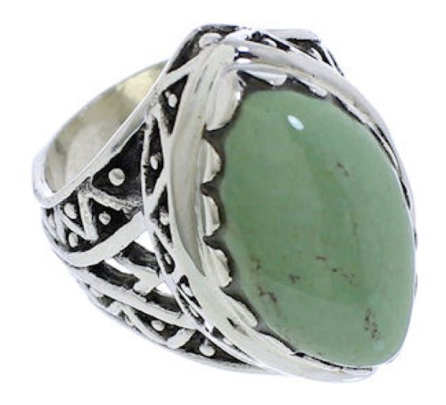 Southwest Turquoise And Sterling Silver Ring Size 6-1/2 TX38937