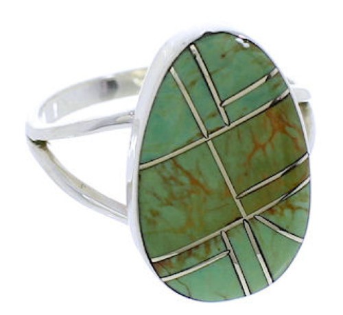 Southwest Sterling Silver Turquoise Inlay Jewelry Ring Size 6 TX38996