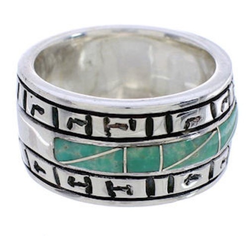 Turquoise And Sterling Silver Southwestern Ring Size 5-3/4 TX38517