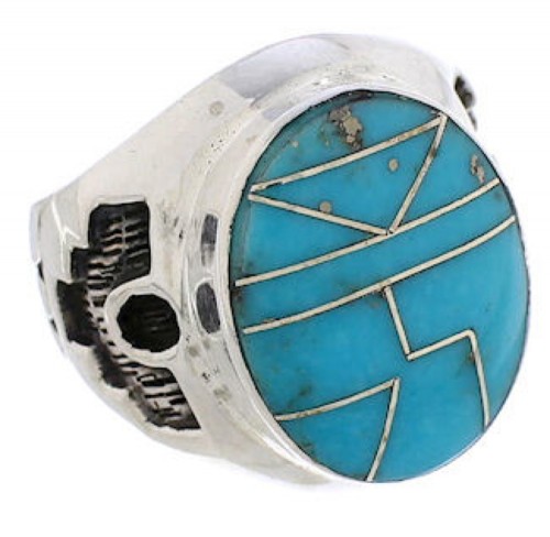 Silver And Turquoise Southwest Jewelry Ring Size 8-3/4 TX38641