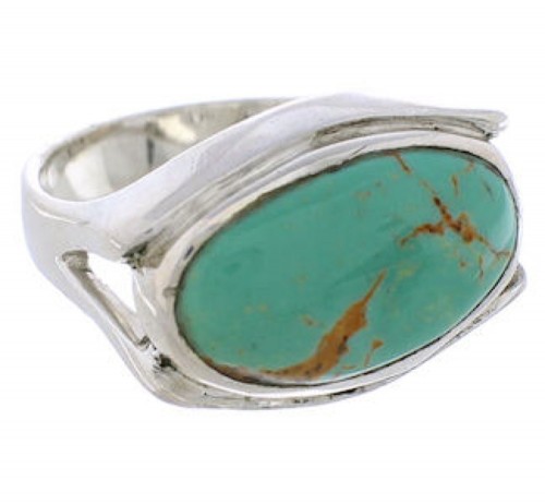 Turquoise Southwestern Sterling Silver Ring Size 6-3/4 TX39824