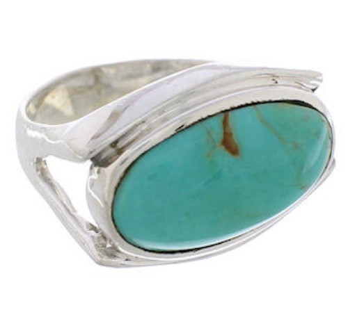 Southwest Turquoise And Silver Ring Size 7-3/4 TX39899