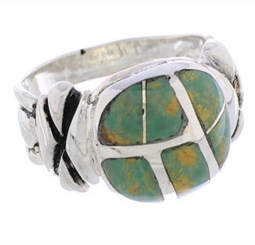 Silver Southwest Turquoise Jewelry Ring Size 6-3/4 TX39983