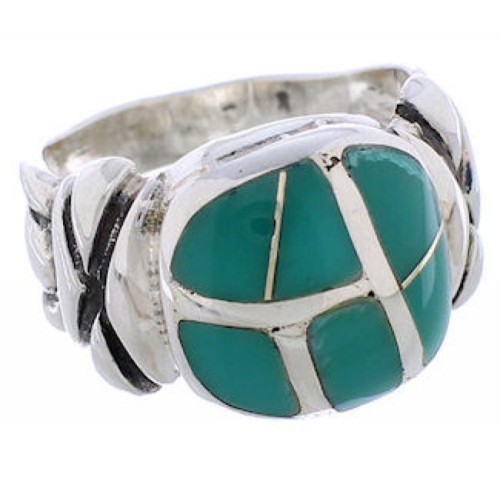 Silver Southwestern Turquoise Jewelry Ring Size 5-3/4 TX39984