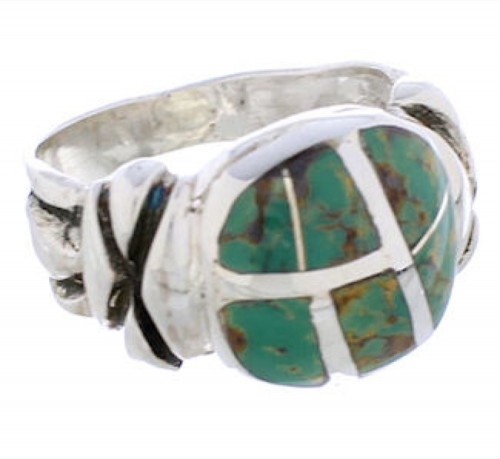 Silver Turquoise Southwestern Jewelry Ring Size 6-3/4 TX40007