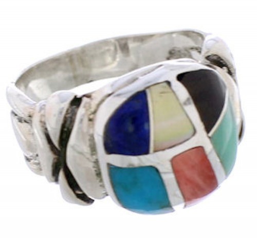 Sterling Silver Multicolor Southwestern Ring Size 6-1/2 TX40033