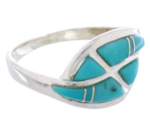 Turquoise Jewelry Authentic Sterling Silver Ring Size 5 WX41045