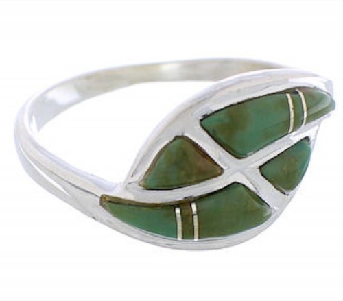 Genuine Sterling Silver Turquoise Inlay Ring Size 8-1/4 WX41057