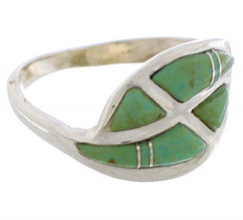 Sterling Silver Southwest Turquoise Inlay Ring Size 6-1/4 WX41066