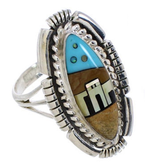 Authentic Native American Design Multicolor Ring Size 6-1/4 WX41480