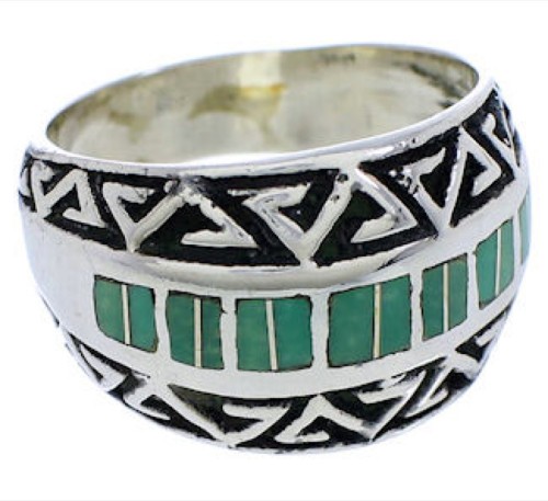 Southwest Silver Turquoise Jewelry Ring Size 7-1/4 WX35871