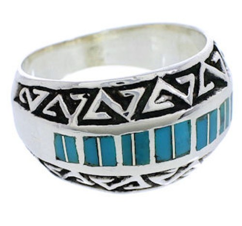 Genuine Sterling Silver Turquoise Southwest Ring Size 6 WX35944