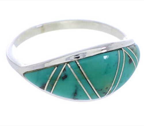 Turquoise Sterling Silver Southwestern Ring Size 8-1/4 ZX36267
