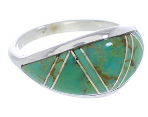 Sterling Silver Turquoise Inlay Southwest Ring Size 4-3/4 ZX36276