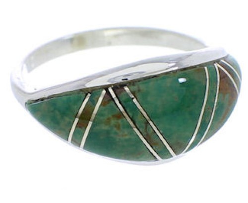 Sterling Silver Turquoise Inlay Southwest Ring Size 5-1/4 ZX36279