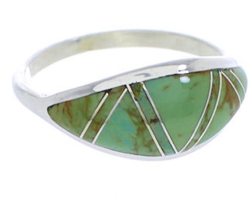 Genuine Sterling Silver Turquoise Inlay Ring Size 6-3/4 ZX36301