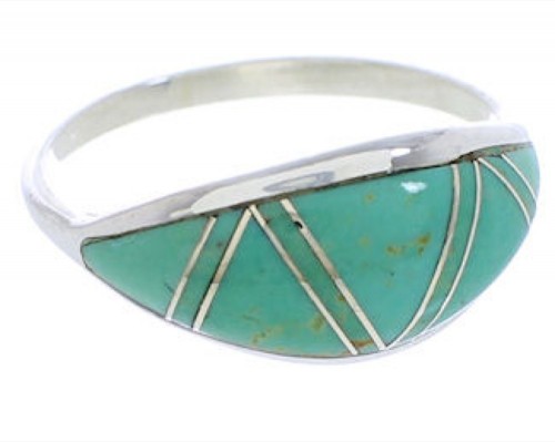 Turquoise Jewelry Authentic Sterling Silver Ring Size 5-1/4 ZX36307