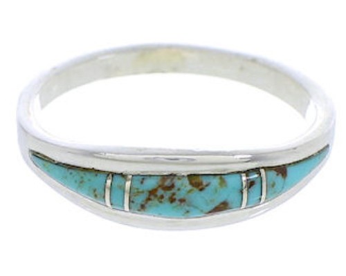 Southwestern Sterling Silver Turquoise Ring Size 5-3/4 ZX36254