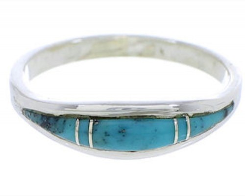 Genuine Sterling Silver Turquoise Ring Size 5-3/4 ZX36816