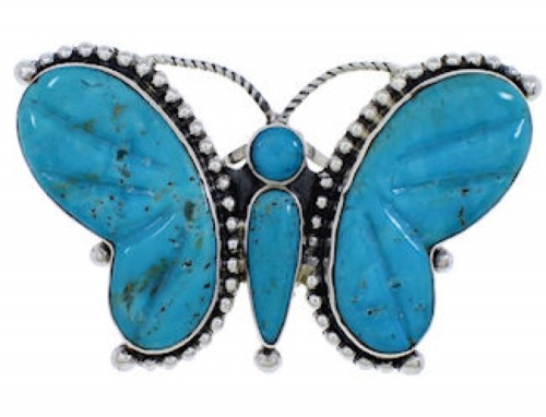 Butterfly Large Statement Turquoise Ring Size 8-3/4 EX40977