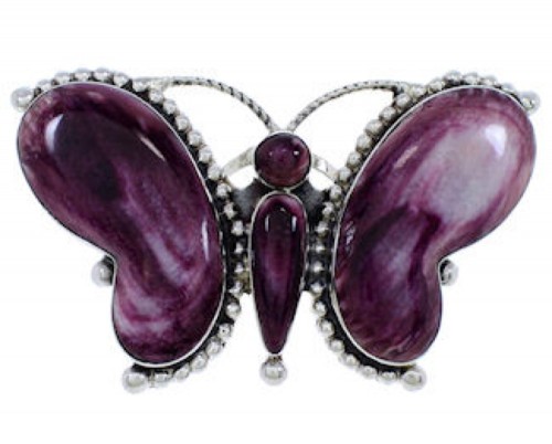 Large Statement Purple Oyster Shell Butterfly Ring Size 7 EX40984