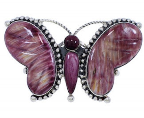 Purple Oyster Shell Butterfly Large Statement Ring Size 9-3/4 EX40987