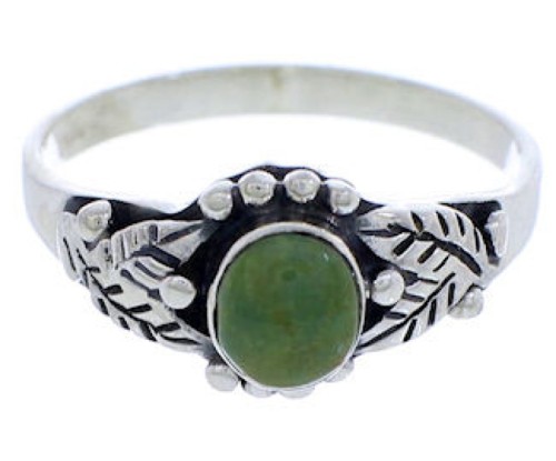 Authentic Sterling Silver Turquoise Leaf Ring Size 6-1/4 UX32060