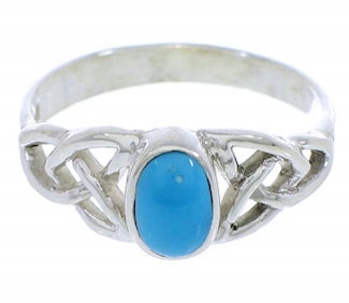 Authentic Sterling Silver Turquoise Jewelry Ring Size 4-3/4 UX32270