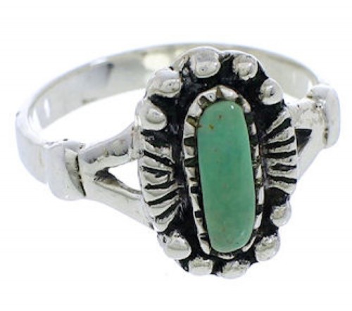 Sterling Silver Turquoise Jewelry Ring Size 7 UX32387