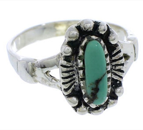 Authentic Sterling Silver Turquoise Jewelry Ring Size 5-3/4 UX32393