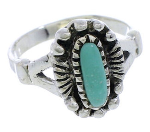 Authentic Sterling Silver Turquoise Jewelry Ring Size 8-1/2 UX32454