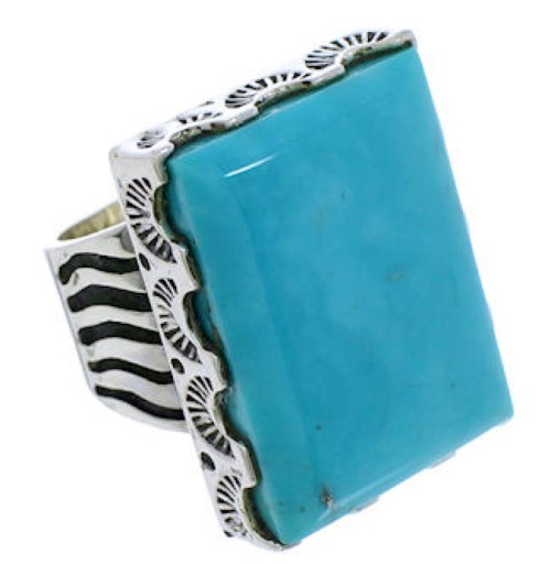 Authentic Sterling Silver And Turquoise Jewelry Ring Size 5 YX34649