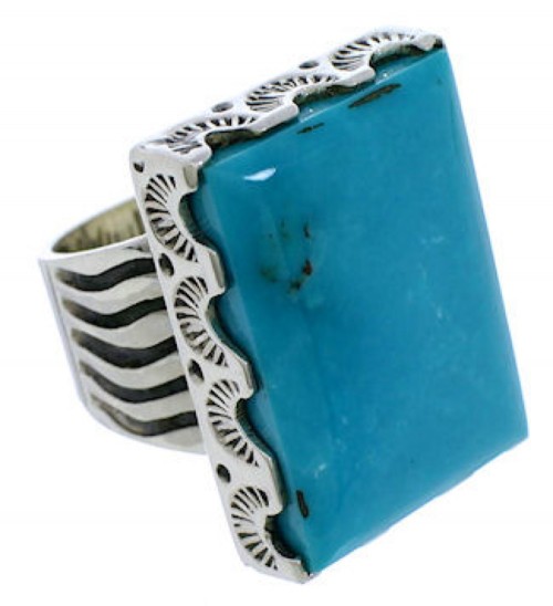 Silver Southwest Turquoise Jewelry Ring Size 5-1/4 YX34675