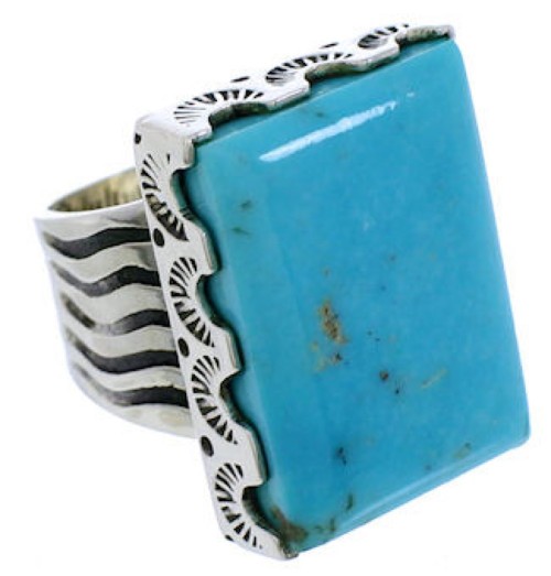 Turquoise Genuine Sterling Silver Southwest Ring Size 4-3/4 YX87536