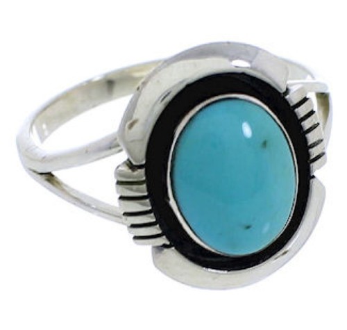 Authentic Sterling Silver Jewelry Turquoise Ring Size 6-1/4 YX34864