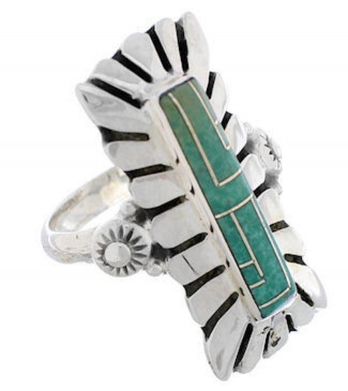 Turquoise Inlay Southwest Ring Size 5-1/2 EX42880